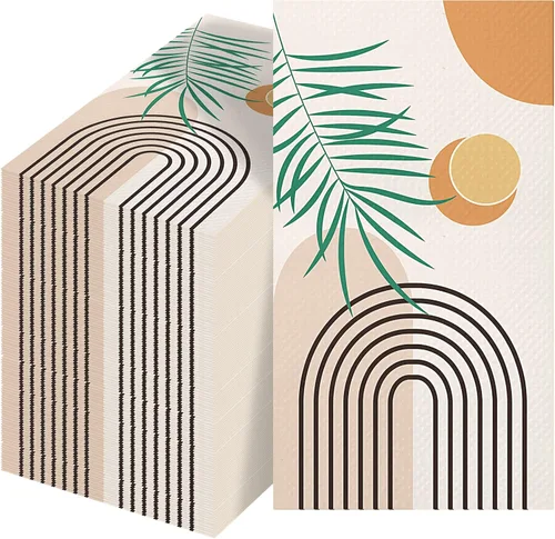 Vista 9 de Paquete de 100 servilletas florales desechables de papel de 2 capas decorativas para cena, servilletas de cóctel de flores para baño, inodoro