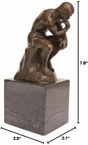 Vista 8 de Estatua clásica de Rodin Pensador Escultura de bronce Decoración para el hogar Arte Artesanía TPE-185