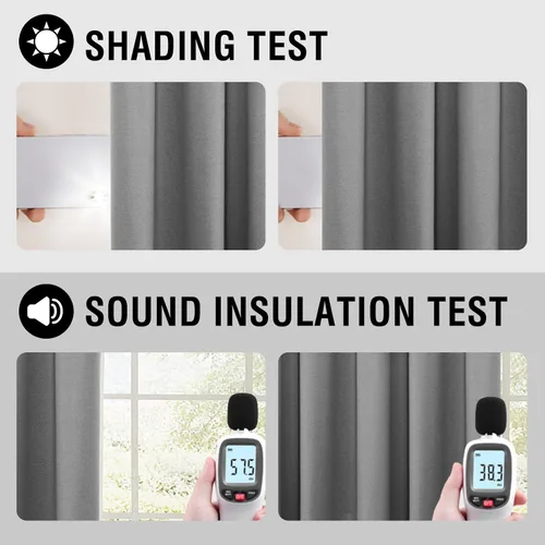 Vista 5 de H.VERSAILTEX Cortinas 100% de opacidad para dormitorio, con aislamiento térmico, cortinas texturizadas de lino con bloqueo de luz completa, cortinas