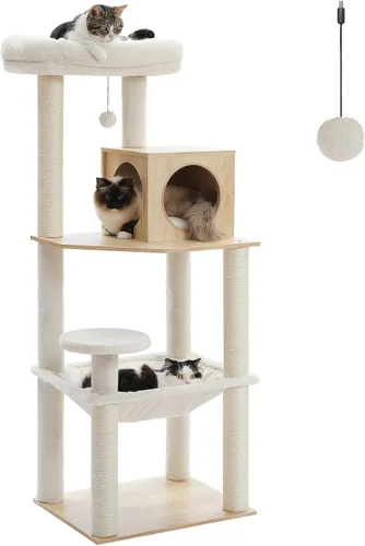 Vista 33 de PETEPELA Árbol de gato de 69 pulgadas de alto para gatos grandes de interior, torre para gatos adultos con hamaca grande, torre de árbol trepador