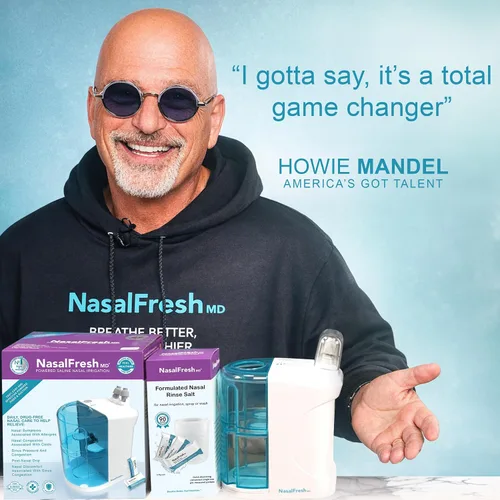 Vista 4 de NASALFRESH MD Paquete premium: sistema de riego nasal de doble potencia, enjuague nasal y lavado, sistema de alivio descongestionante sinusal, 60