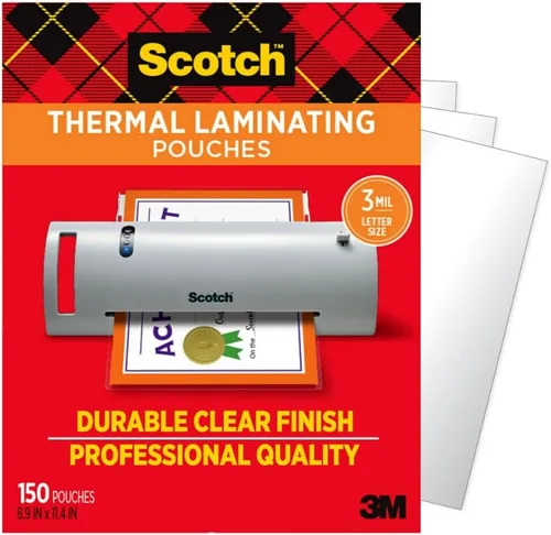 Vista 13 de Bolsas de laminación térmica Scotch, para uso con laminadores térmicos, 8.9 x 11.4 pulgadas, hojas tamaño carta, paquete de 100