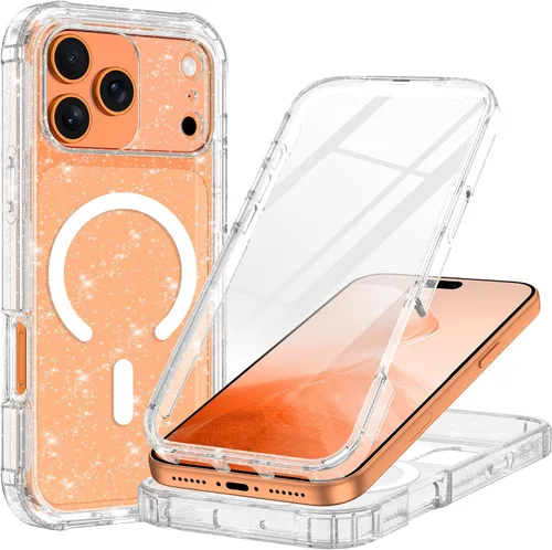 Vista 25 de Hekodonk Funda para iPhone 15 Pro Max, compatible con Magsafe [protector de pantalla de vidrio templado integrado y protección de lente de cámara]