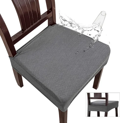 Vista 28 de Genina Fundas de asiento impermeables para sillas de comedor (2 unidades, con abertura trasera, beige)
