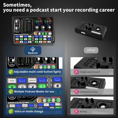 Vista 4 de Paquete de equipos de podcast para 2 con micrófono - Interfaz de audio Equipo de DJ con micrófono para grabación de podcasts Gaming YouTube