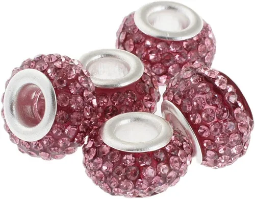 Vista 20 de RUBYCA Cuentas de cristal checo hechas a mano con agujero grande para pulseras europeas (10 unidades, morado, 0.433 in)