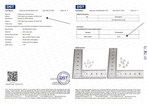Vista 5 de Adabele - 50 cuentas de plata de ley 925 real de 0.157 in