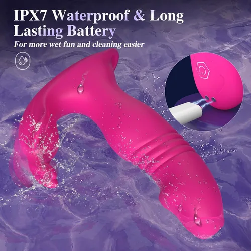 Vista 7 de Vibrador de empuje - Juguetes sexuales femeninos - Vibrador de control remoto 3 en 1 juguete sexual para vibradores de clítoris punto G, juguetes