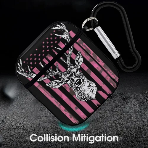 Vista 6 de Funda para Apple AirPod 2 y 1 TPU suave compatible con AirPod 2 y 7 con diseño de bandera estadounidense Pattern1081