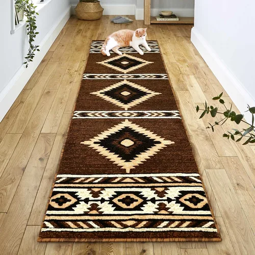 Vista 23 de YHSF South West - alfombra nativa americana del suroeste, fácil de limpiar, gruesa, suave y duradera, alfombra tribal inspirada en indios americanos