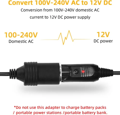 Vista 10 de Convertidor de CA a CC de 180W, adaptador de corriente de 110V a 12V 15A para encendedor de cigarrillos de auto AC/CC, fuente de alimentación
