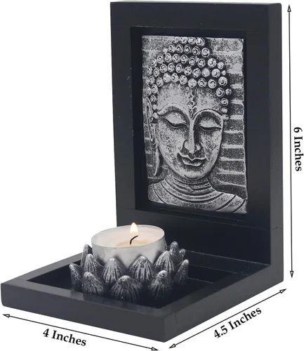 Vista 6 de DharmaObjects Portavelas de mesa Zen Garden Tea Light Gift & Home Decor (Buddha)