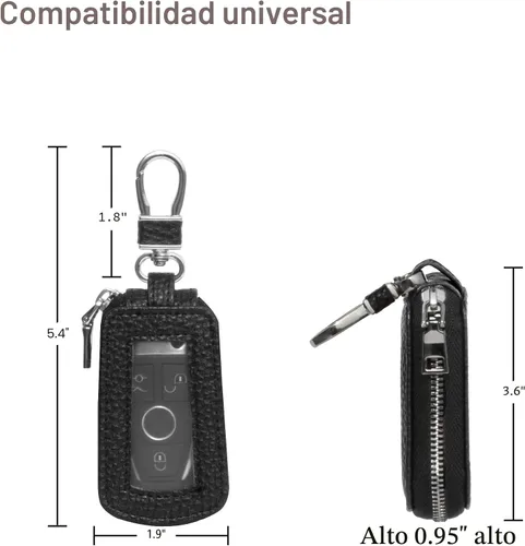Vista 6 de Yuoyar Premium Leather Key Fob Case - Universal Car Key Holder