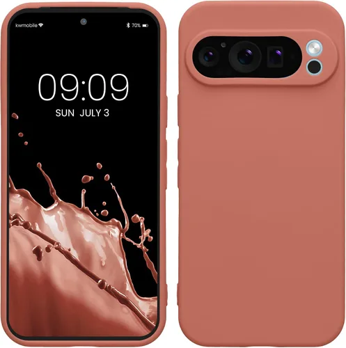 Vista 57 de kwmobile Funda compatible con Google Pixel 9 - Funda protectora delgada de TPU para teléfono - Acabado mate suave - Piedra antigua