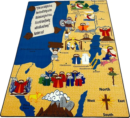 Vista 7 de KidCarpet - Alfombra bíblica para escuela dominical con ABC, rectangular de 6 x 8 pies 6 pulgadas Escuela Dominical