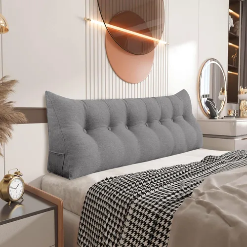 Vista 12 de Almohada pequeña de cuña para cabecero, almohada de lectura para sentarse en la cama, respaldo de adulto, almohada triangular de refuerzo para sofá