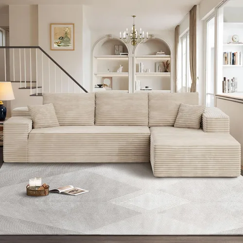 Vista 22 de Sofás seccionales Cloud de 96 pulgadas para sala de estar, sofá sin hueso en forma de L con cómoda silla, sofá modular con asiento profundo,