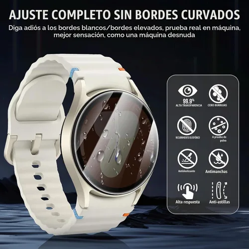Vista 6 de Suoman Protector de pantalla de privacidad para Samsung Galaxy Watch 6/7/FE Negro