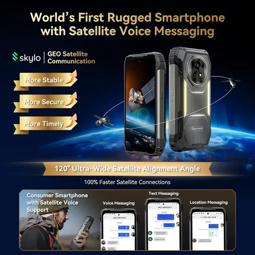 Vista 2 de Blackview XPLORE 2 Gemini AI 5G - Teléfono resistente con mensajes satelitales, 20000mAh/120W 36GB+256GB Dimensity 8300 Android 15, 6.73 pulgadas