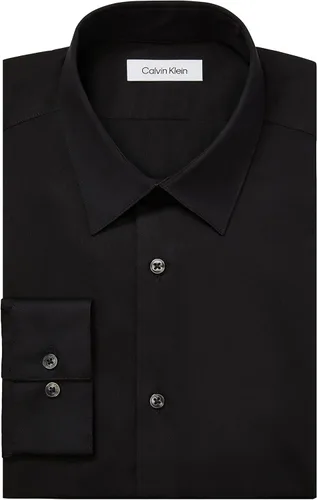 Vista 3 de Calvin Klein Men's Dress Shirt Slim Fit Non-iron Herringbone