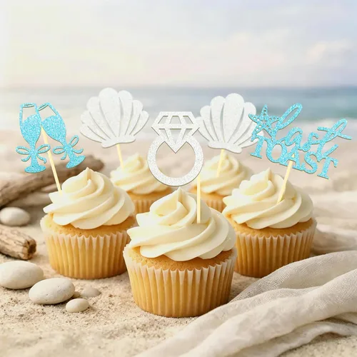 Vista 6 de Decoración de cupcakes con purpurina para último brindis en la costa