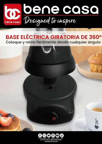 Vista 6 de Bene Casa Cafetera Eléctrica Portátil de Espresso Negra, 1-3 Tazas/Shots (1, NEGRO)