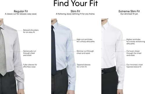 Vista 7 de Calvin Klein Camisa de vestir para hombre ajuste regular sin hierro puño francés