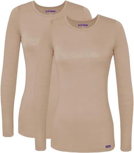 Vista 20 de Sivvan Scrubs for Women - Long Sleeve Comfort Underscrub Tee 2-Pack Negro