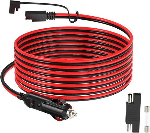 Vista 7 de ELFCULB Cable de encendedor de cigarrillos macho a macho, cable de extensión de enchufe de encendedor de cigarrillos de automóvil de 14 AWG 12 V