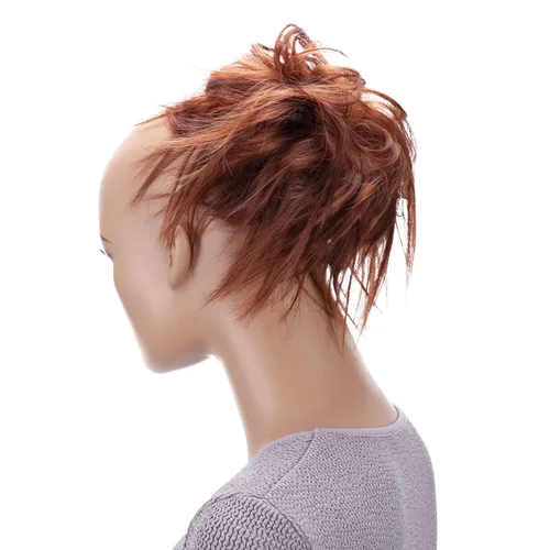 Vista 14 de CAISHA Prettyshop - Banda elástica XXL tipo postizo de cabello voluminoso ondulado, ideal para peinados recogidos de novias o rodetes desaliñados