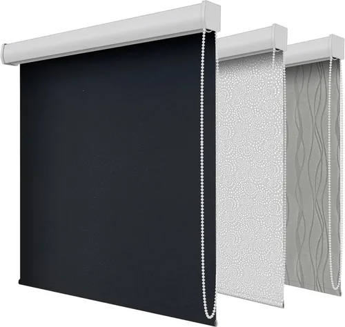 Vista 10 de Persianas enrollables opacas con cable, impermeables, de tela con aislamiento térmico, protección UV, fáciles de instalar para el hogar, oficina