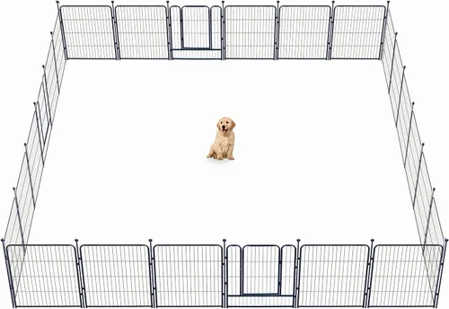 Vista 21 de Corralito para perros, 32/40/45 pulgadas de altura en resistente, plegable para interiores y exteriores, valla antióxido para ejercicio de perros