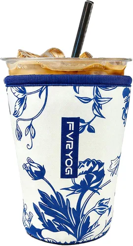 Vista 37 de Fundas de neopreno reutilizables aisladas para café helado, fundas para tazas de café helado, fundas para bebidas heladas y calientes