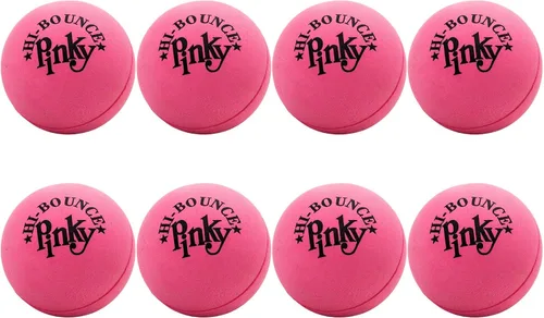 Vista 17 de Hi-Bounce Pinky Ball (paquete de 6) por JA-RU. Pelotas hinchables de goma para niños y adultos. Pelota de rebote rosa pequeña. Recuerdos de fiesta