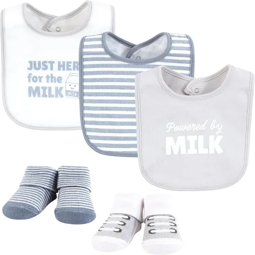 Vista 103 de Hudson Baby Conjunto de babero y calcetines unisex de algodón para bebé