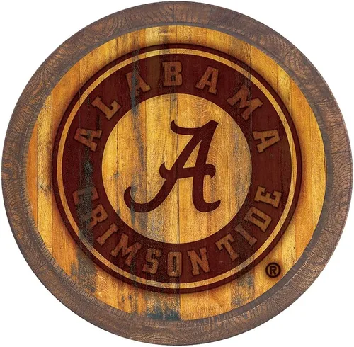 Vista 117 de The Fan Brands NCAA Alabama Crimson Tide: "Faux" - Letrero de barra del equipo deportivo, decoración para el hogar, dormitorio, garaje, oficina
