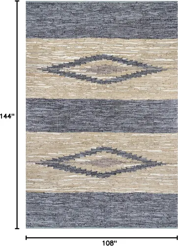 Vista 2 de nuLOOM Farren Alfombra de piel de diamante tejida a mano, 9x12, gris