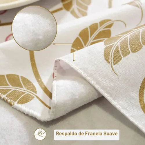 Vista 4 de Mantel de vinilo para primavera y verano con reverso de franela, rectangular, 52 x 70 pulgadas