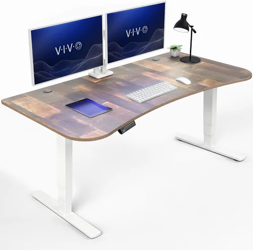 Vista 32 de VIVO - Escritorio eléctrico de pie de 71 x 30 pulgadas con marco de bambú real, ajuste de pantalla táctil, soporte de marco de 176 lb, serie 2E
