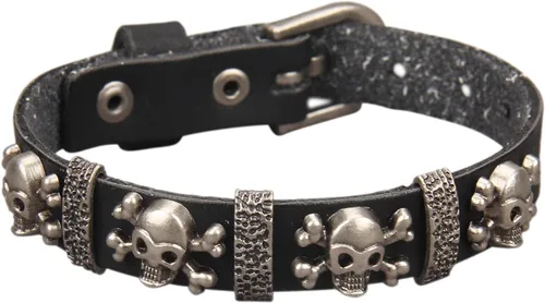Vista 11 de Jeilwiy Pulseras de cuero punk para hombres, pulseras hechas a mano, brazalete ancho, joyería trenzada, color negro y marrón, ajustable, regalos