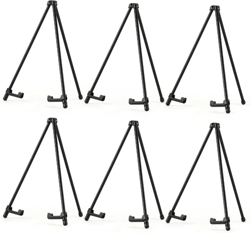 Vista 7 de Caballete de exhibición instantánea de mesa de 14 pulgadas, soporte de caballete de trípode de acero negro (paquete de 1) Soportes ajustables