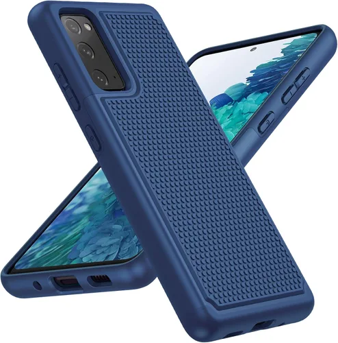 Vista 8 de Funda UNPEY para Samsung Galaxy S20 FE 5G: doble capa antideslizante negra Protección contra caídas de grado militar, textura mate, cubierta Negro