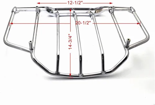Vista 2 de MT502-008-CD - Portaequipajes cromado compatible con Harley Air Wing Tour Pak Trunk Pack 1993-2013 Harley Electra Street Glide