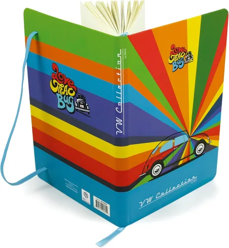 Vista 10 de BRISA VW Collection - Cuaderno Volkswagen, cuaderno de escritura, forrado con encuadernación de tapa dura en diseño Beetle Bug DIN A5