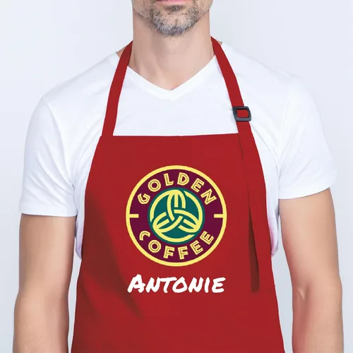 Vista 3 de Delantal Personalizado con Nombre y Logo de Kenzal, Delantal de Cocina y Barbacoa para Mujeres y Hombres, Delantal de Chef Personalizado