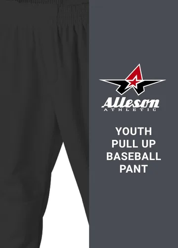 Vista 4 de Alleson Athletic Pantalones de béisbol con cintura elástica para jóvenes Negro