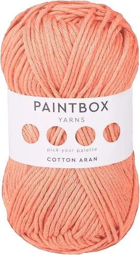 Vista 23 de Paintbox Yarns 100% algodón Aran, 50 g (1.76 oz), 85 m (93 yardas) - Lana blanca en cartón para crochet, tejer - Suave, ligera para suéter, ropa