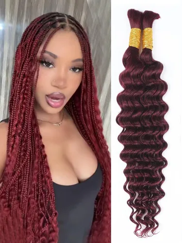 Vista 9 de RESACA 1 paquete de 14 pulgadas, 1 paquete de 14 pulgadas, cabello humano virgen brasileño rizado 10A para trenzar, sin trama, 10A, para trenzas #27
