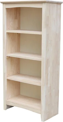 Vista 11 de IC International Concepts Librería coctelera de madera maciza 30" H, sin terminar