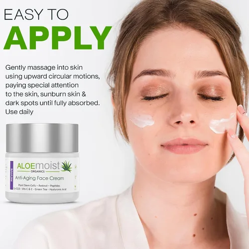 Vista 6 de Crema avanzada de retinol para la cara: Aloemoist Revive Crema facial antienvejecimiento para mujeres y hombres Retinoide tópico Reparación